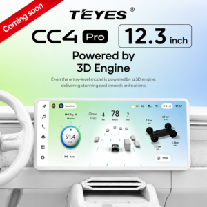 TEYES CC4 PRO 12.3 inch 12GB RAM + 256GB Storage With Front and Rear Digital camras and Digital External Microphone